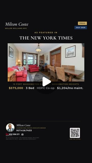 15 Fort Washington Avenue #3A as featured in The New York Times